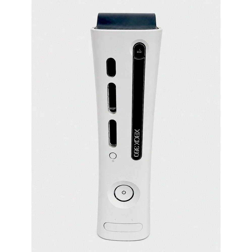 Microsoft Xbox 360 Pro White Console Gaming 2 Controllers W/ Cords, Ext Drive